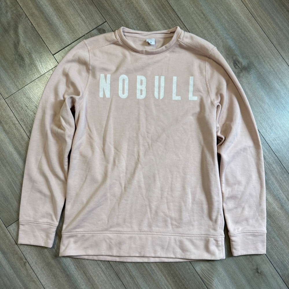 NOBULL Womens Crewneck Sweatshirt‎ Pink Logo Graphic Pullover Small Sweater